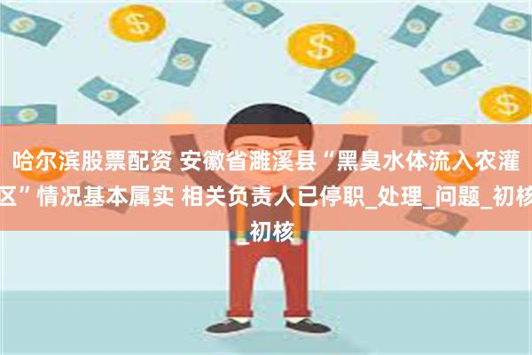哈尔滨股票配资 安徽省濉溪县“黑臭水体流入农灌区”情况基本属实 相关负责人已停职_处理_问题_初核